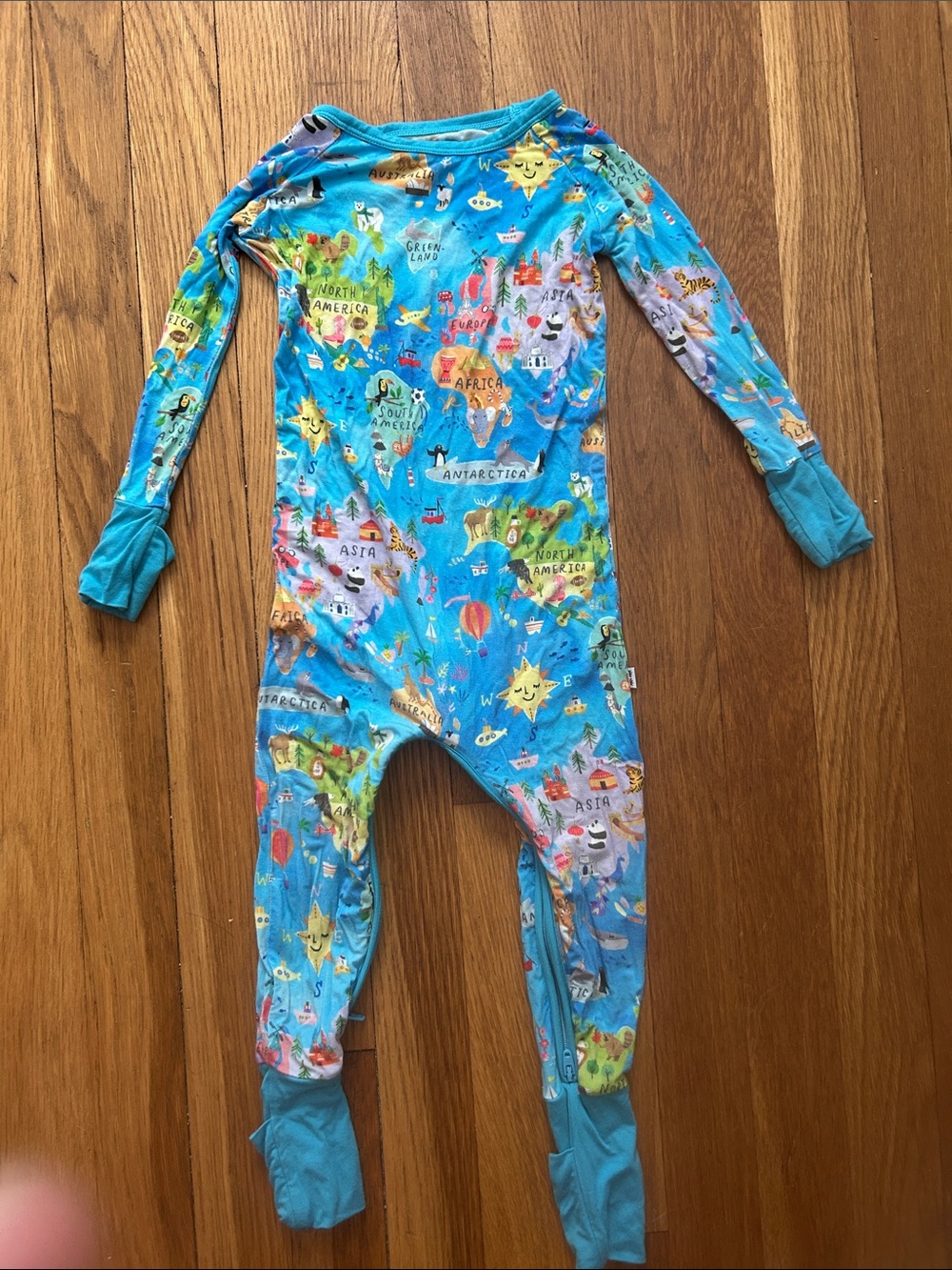 Around the World Little Sleepies Crescent Zippie